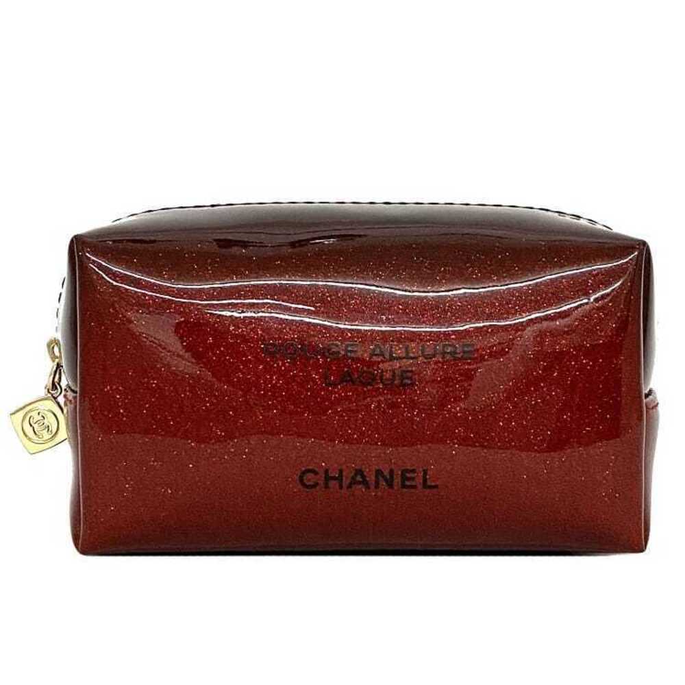 Chanel Rouge Allure Pouch Red Gold Glitter Patent Vernis logo